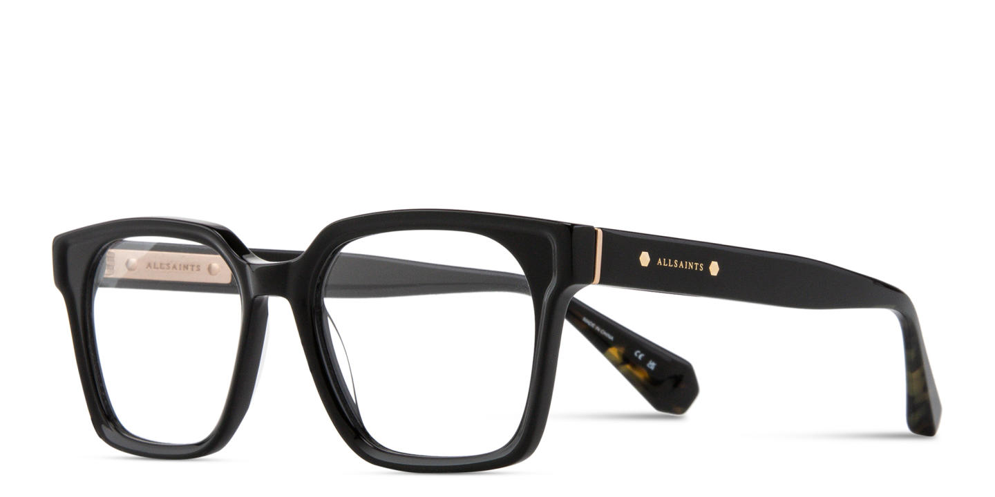 Shop ALL SAINTS Kendal Unisex Square Eyeglasses in Black online.