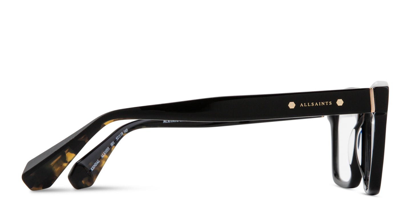 Shop ALL SAINTS Kendal Unisex Square Eyeglasses in Black online.