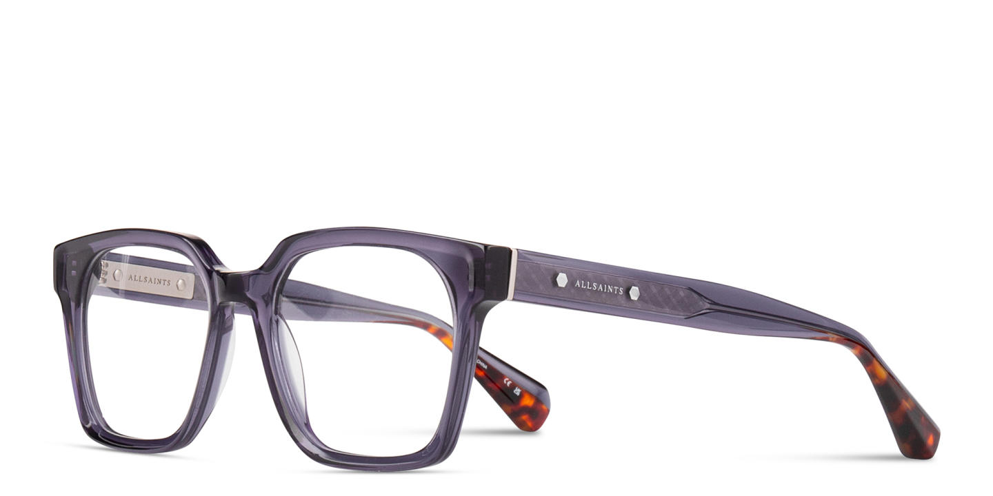 Shop ALL SAINTS Kendal Unisex Square Eyeglasses in Blue online.