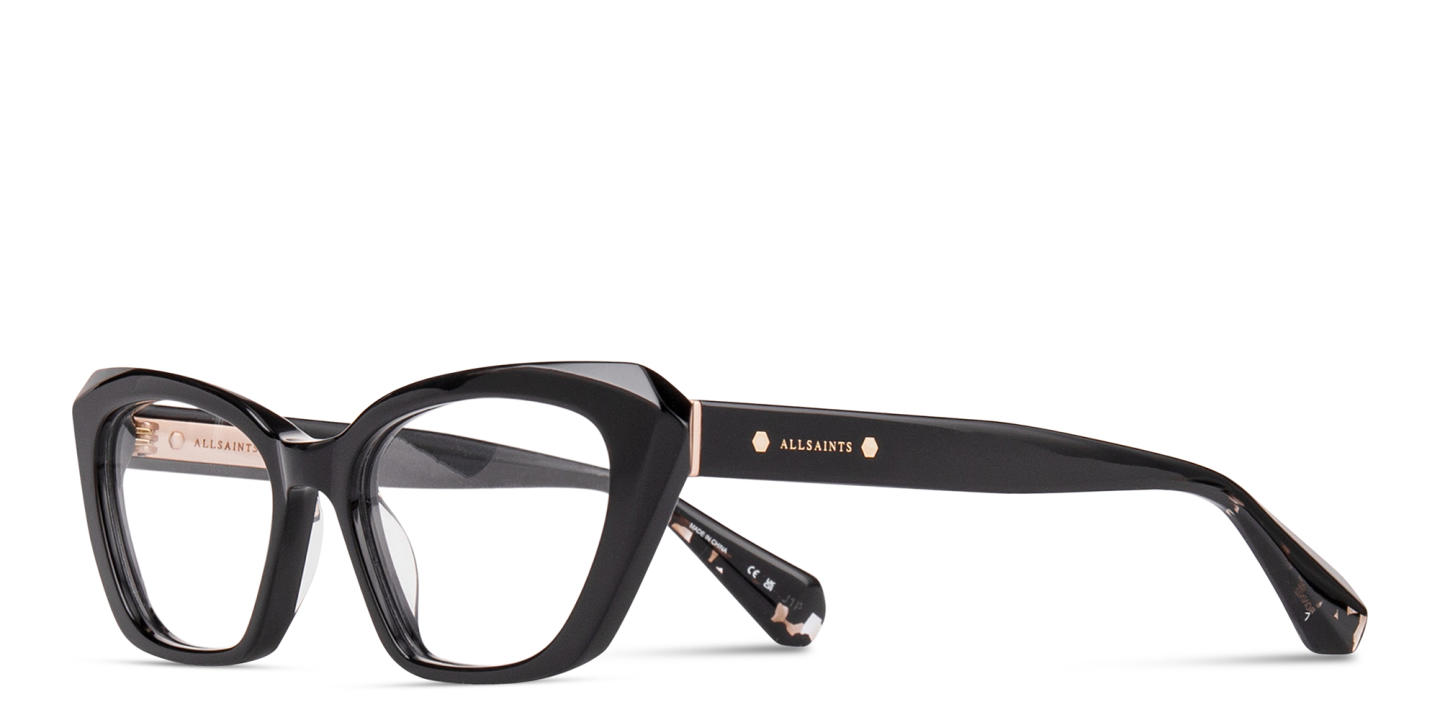 Shop ALL SAINTS Bonnie Unisex Cat-Eye Eyeglasses in Black online.