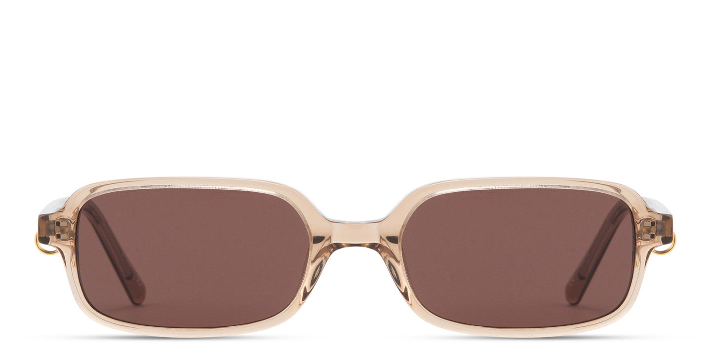 Shop TRICE Kaia Square Sunglasses in Beige online.