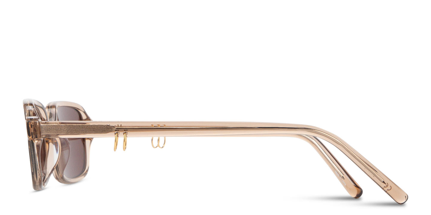 Shop TRICE Kaia Square Sunglasses in Beige online.