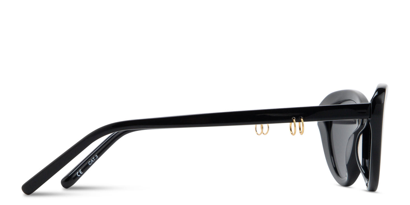 TRICE Delilah Cat-Eye Sunglasses in Black – Product Photo 3