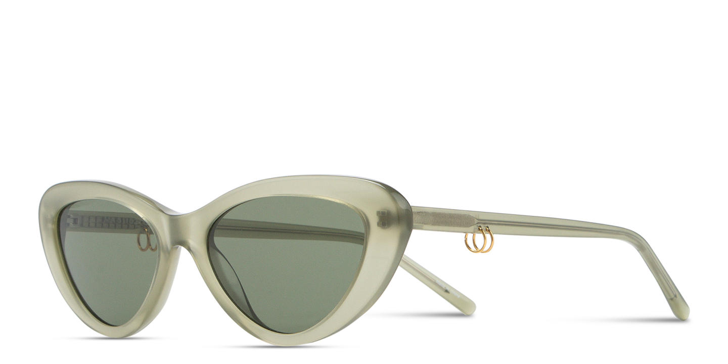 TRICE Delilah Cat-Eye Sunglasses in Milky Green – Product Photo 2