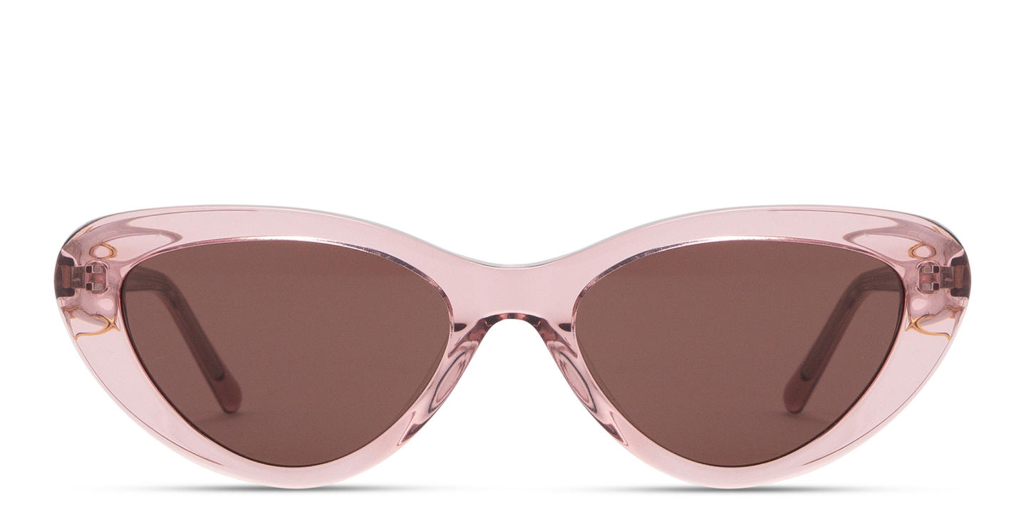 Shop TRICE Delilah Cat-Eye Sunglasses in Transparent Nude online.