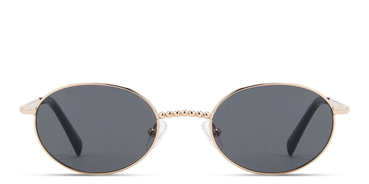 Shop TRICE Paloma Gold Ball Oval Sunglasses in Gold online.