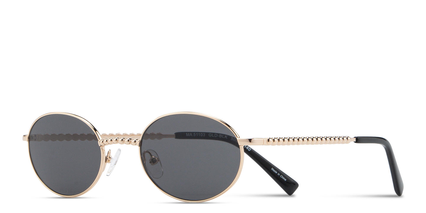 Shop TRICE Paloma Gold Ball Oval Sunglasses in Gold online.