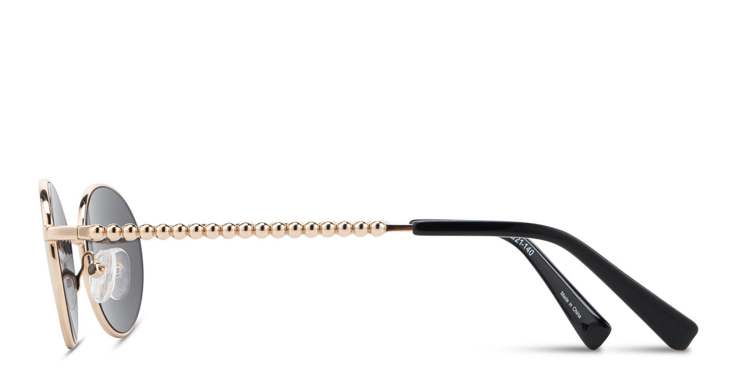 Shop TRICE Paloma Gold Ball Oval Sunglasses in Gold online.