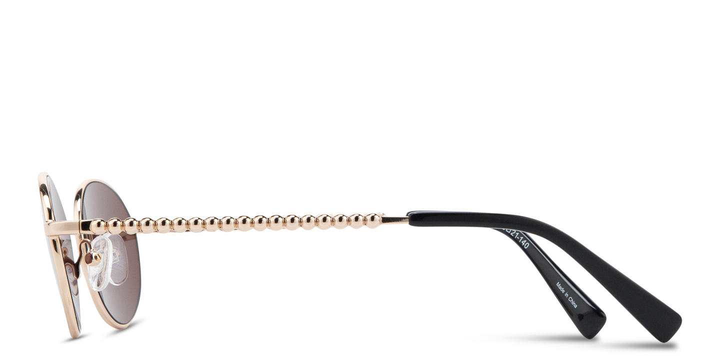 Shop TRICE Paloma Gold Ball Oval Sunglasses in Gold online.