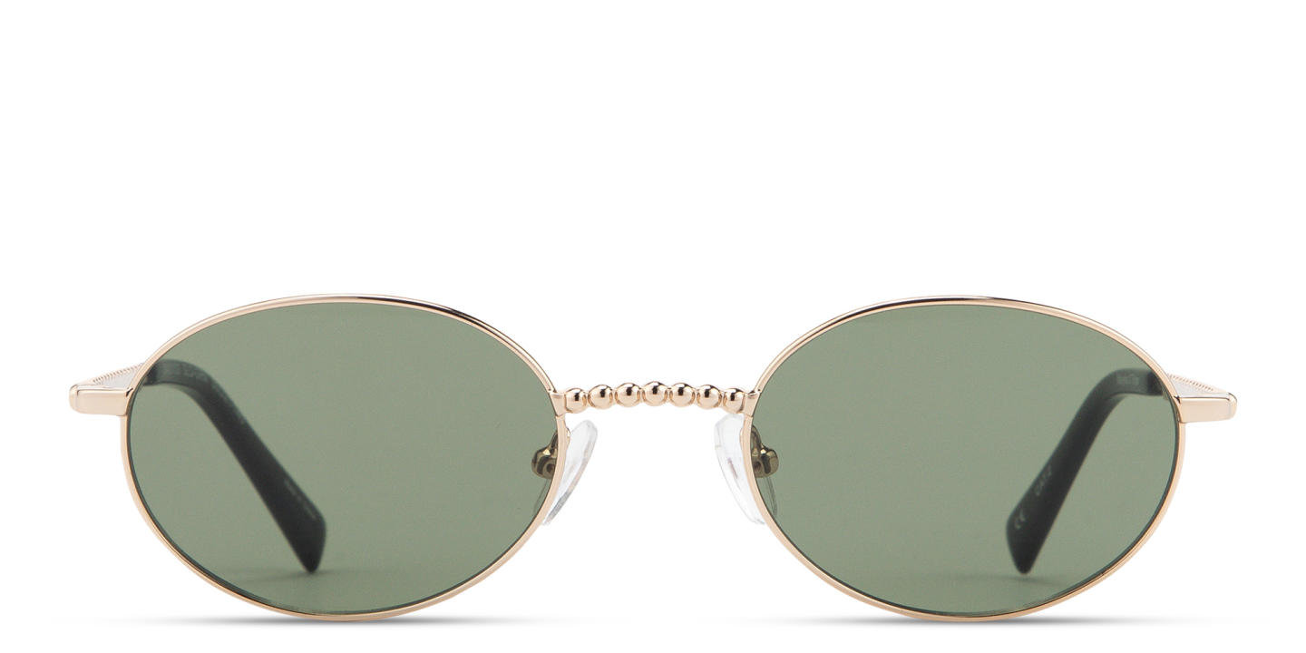 Shop TRICE Paloma Gold Ball Oval Sunglasses in Gold online.