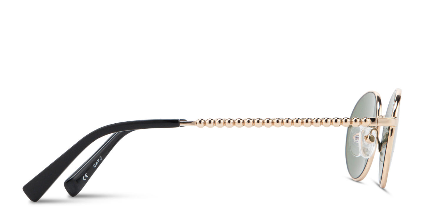 Shop TRICE Paloma Gold Ball Oval Sunglasses in Gold online.