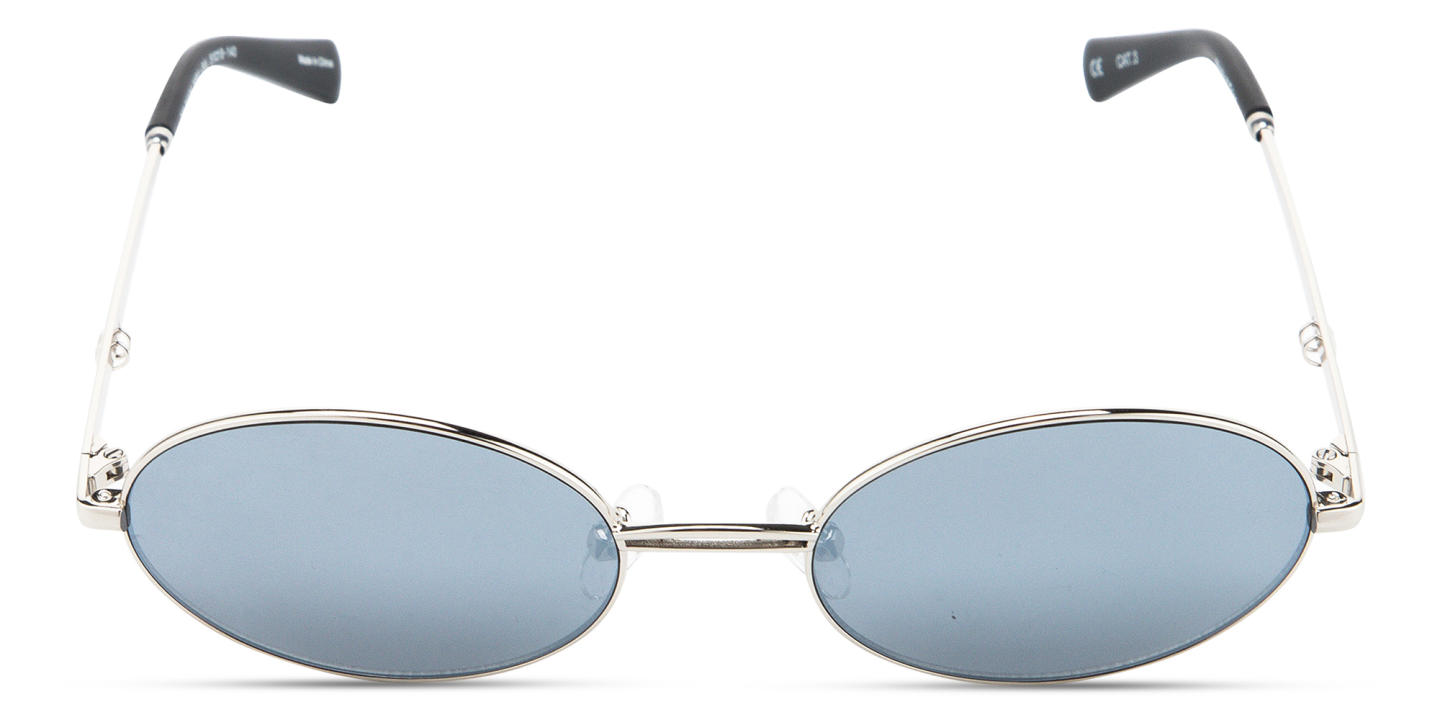 Shop TRICE Mila Chain Oval Sunglasses in Silver online.