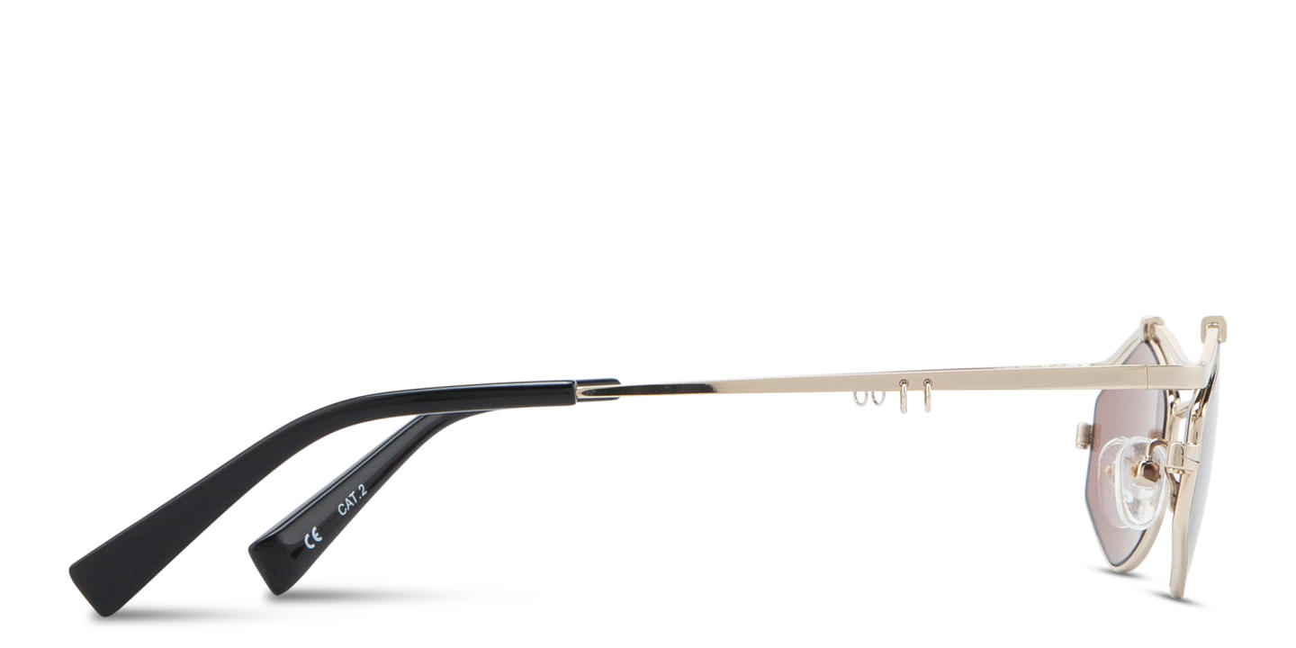 TRICE Leila Edgy Irregular Sunglasses in Gold – Product Photo 3