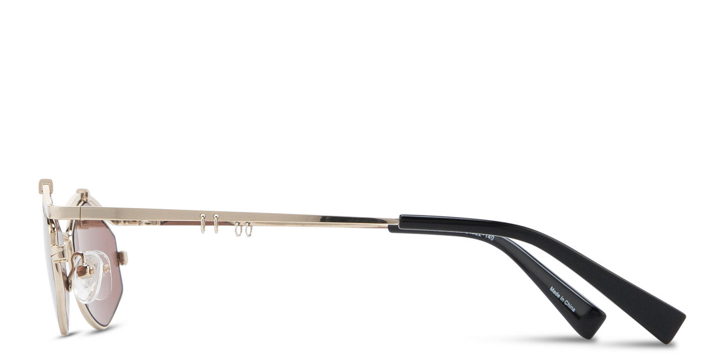 TRICE Leila Edgy Irregular Sunglasses in Gold – Product Photo 4
