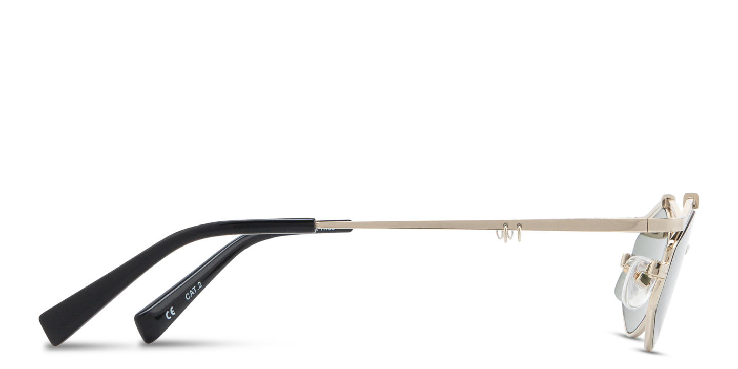 Shop TRICE Leila Edgy Irregular Sunglasses in Gold online.