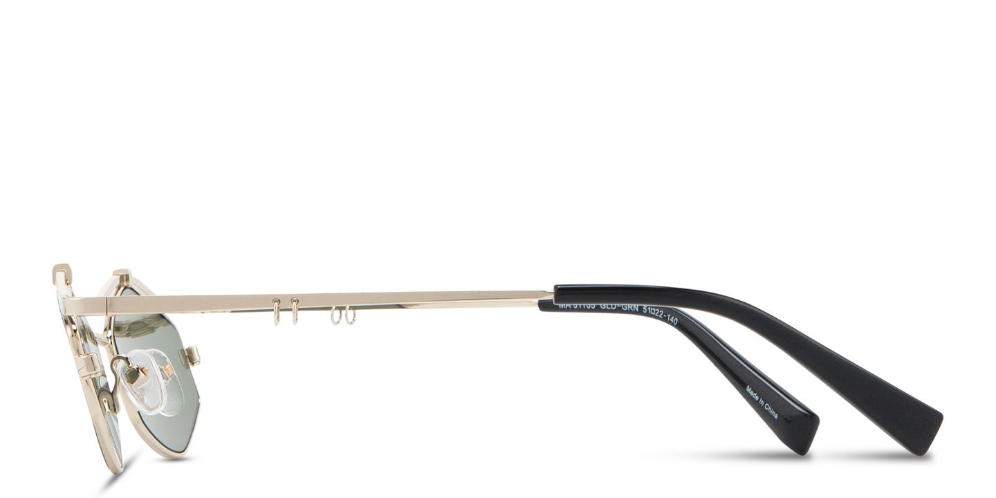 Shop TRICE Leila Edgy Irregular Sunglasses in Gold online.