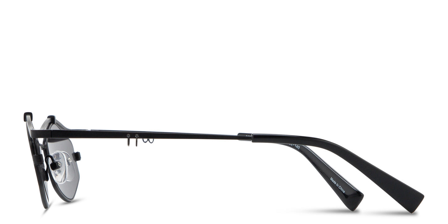 TRICE Leila Edgy Irregular Sunglasses in Matte Black – Product Photo 4