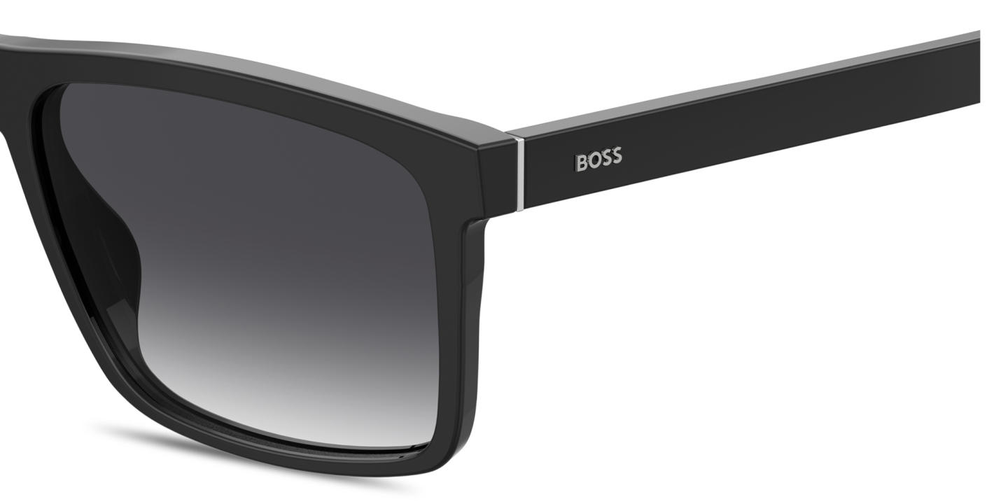 Shop Hugo Boss Logo Signature Rectangle Sunglasses in Black online.