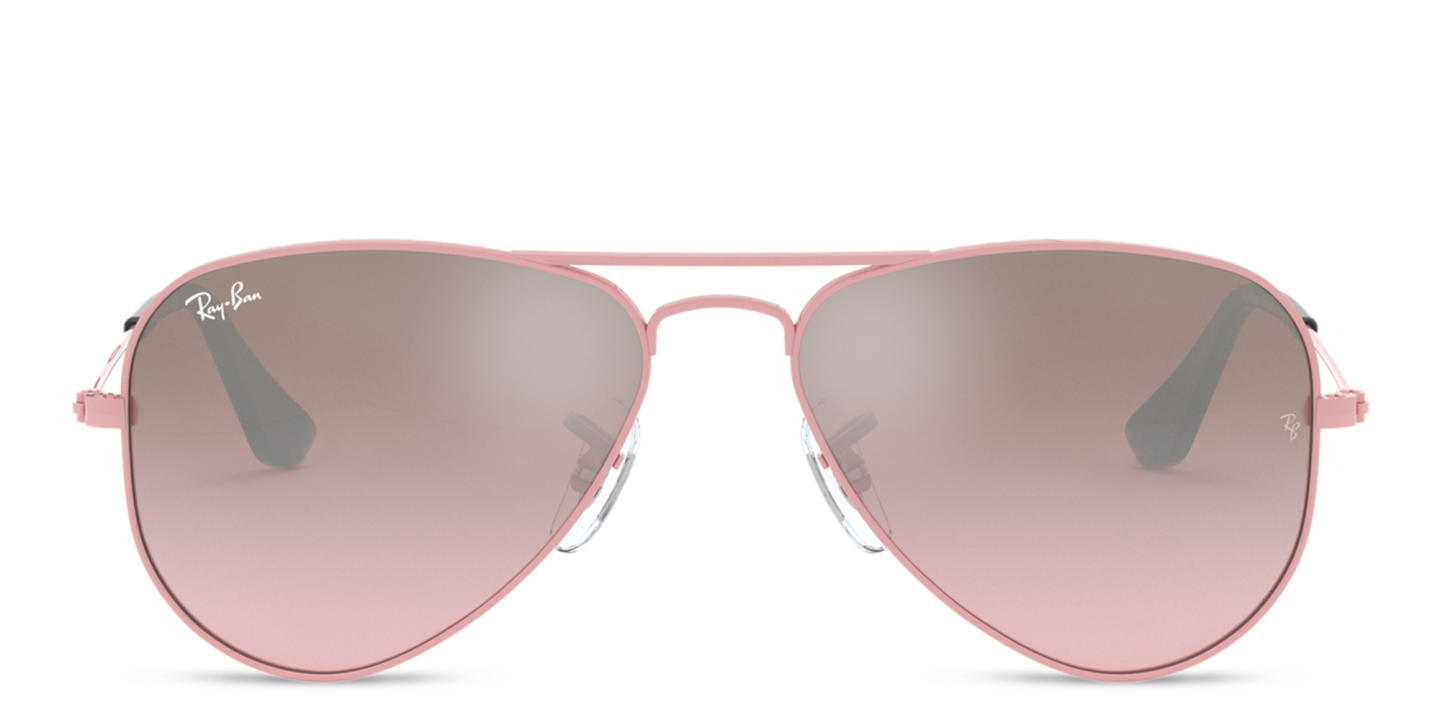 Shop Ray-Ban Junior Kids Aviator Sunglasses in Pink online.