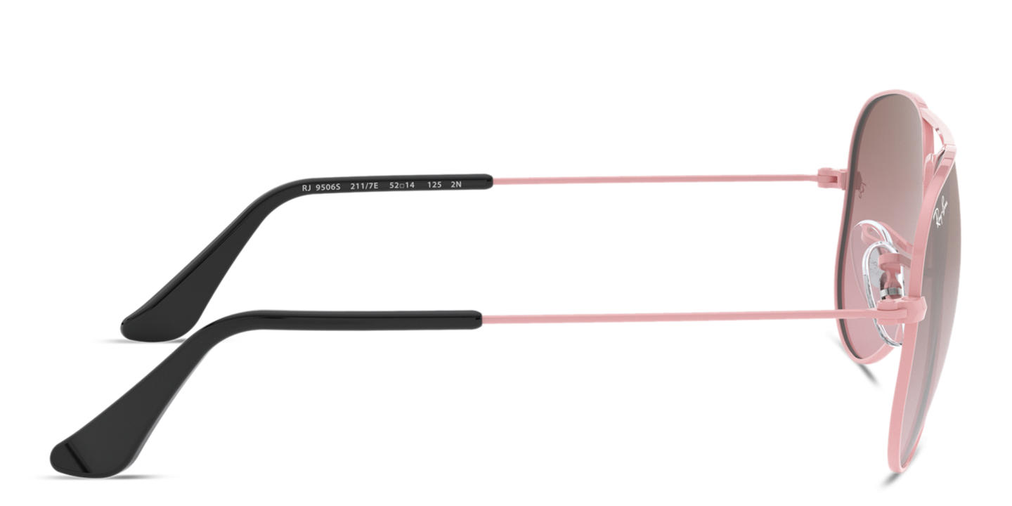 Shop Ray-Ban Junior Kids Aviator Sunglasses in Pink online.