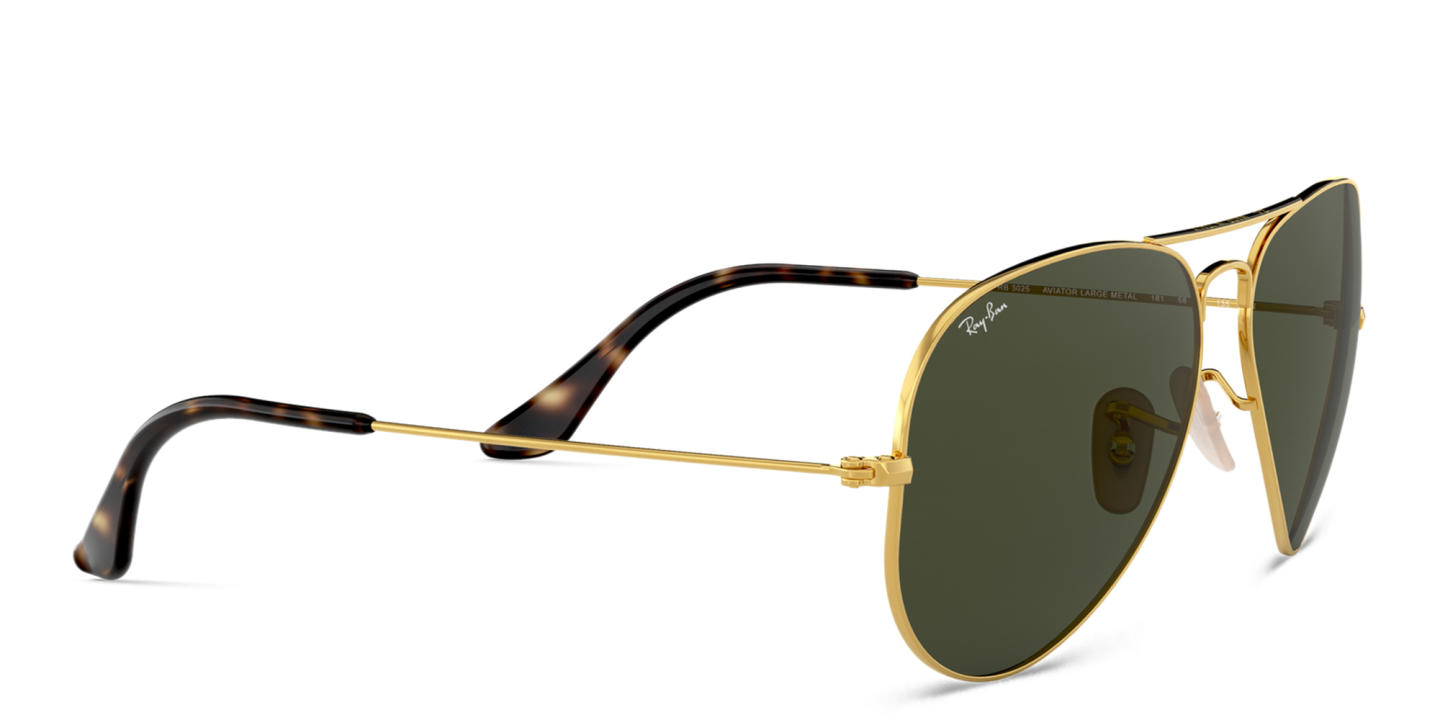 Ray-Ban Unisex Aviator Sunglasses in Metal in Polished Arista Gold – Product Photo 3