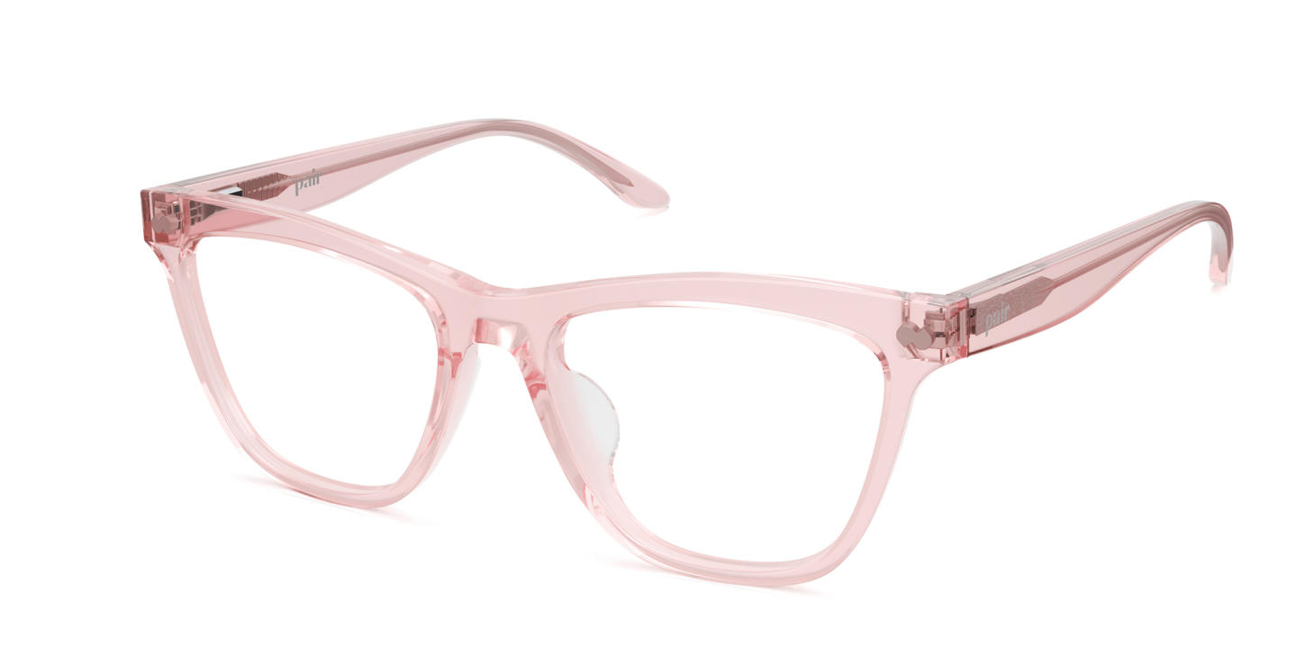Shop Pair Eyewear The Harper Eyeglasses in Transparent Pink online.