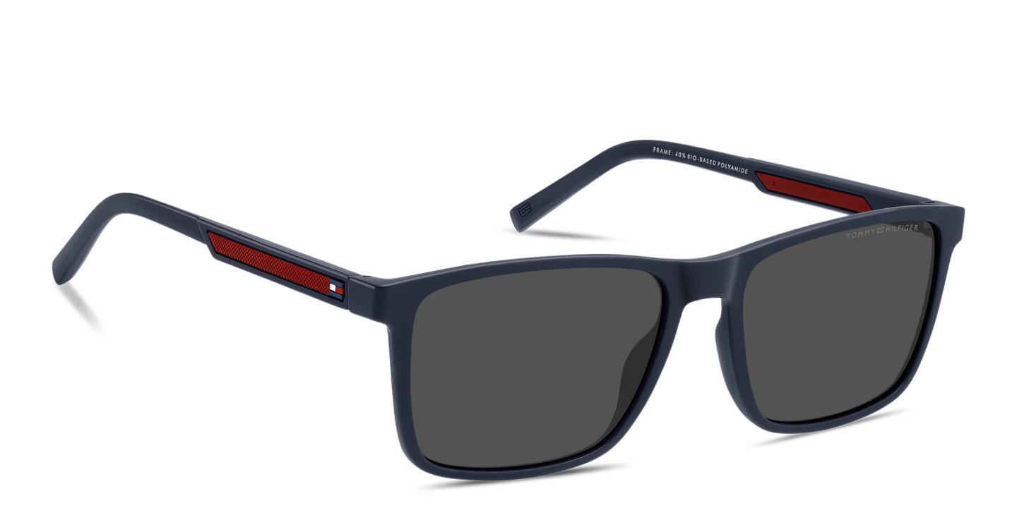 Tommy Hilfiger Logo Rectangle Sunglasses in Dark Blue – Product Photo 2