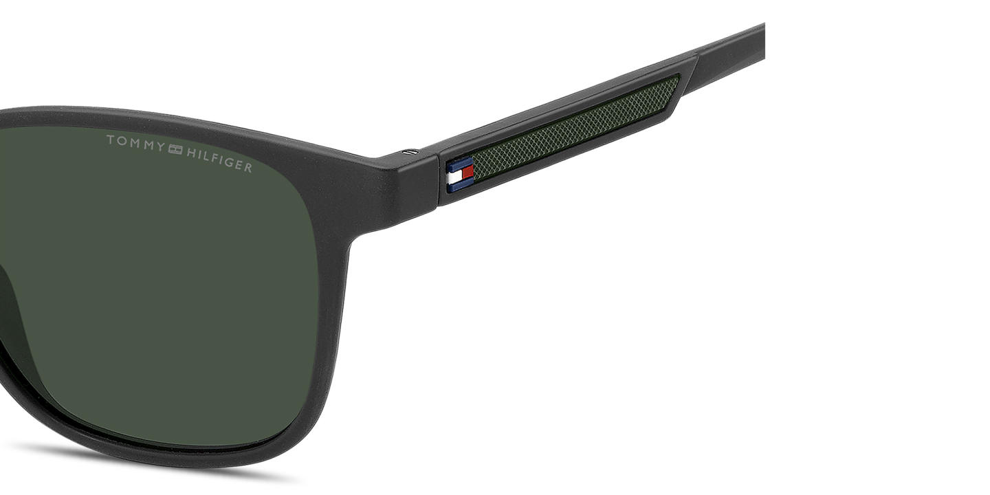 Shop Tommy Hilfiger Logo Square Sunglasses in Grey online.
