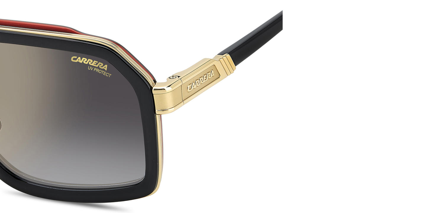 Shop Carrera Engraved Logo Rectangle Sunglasses in Black online.