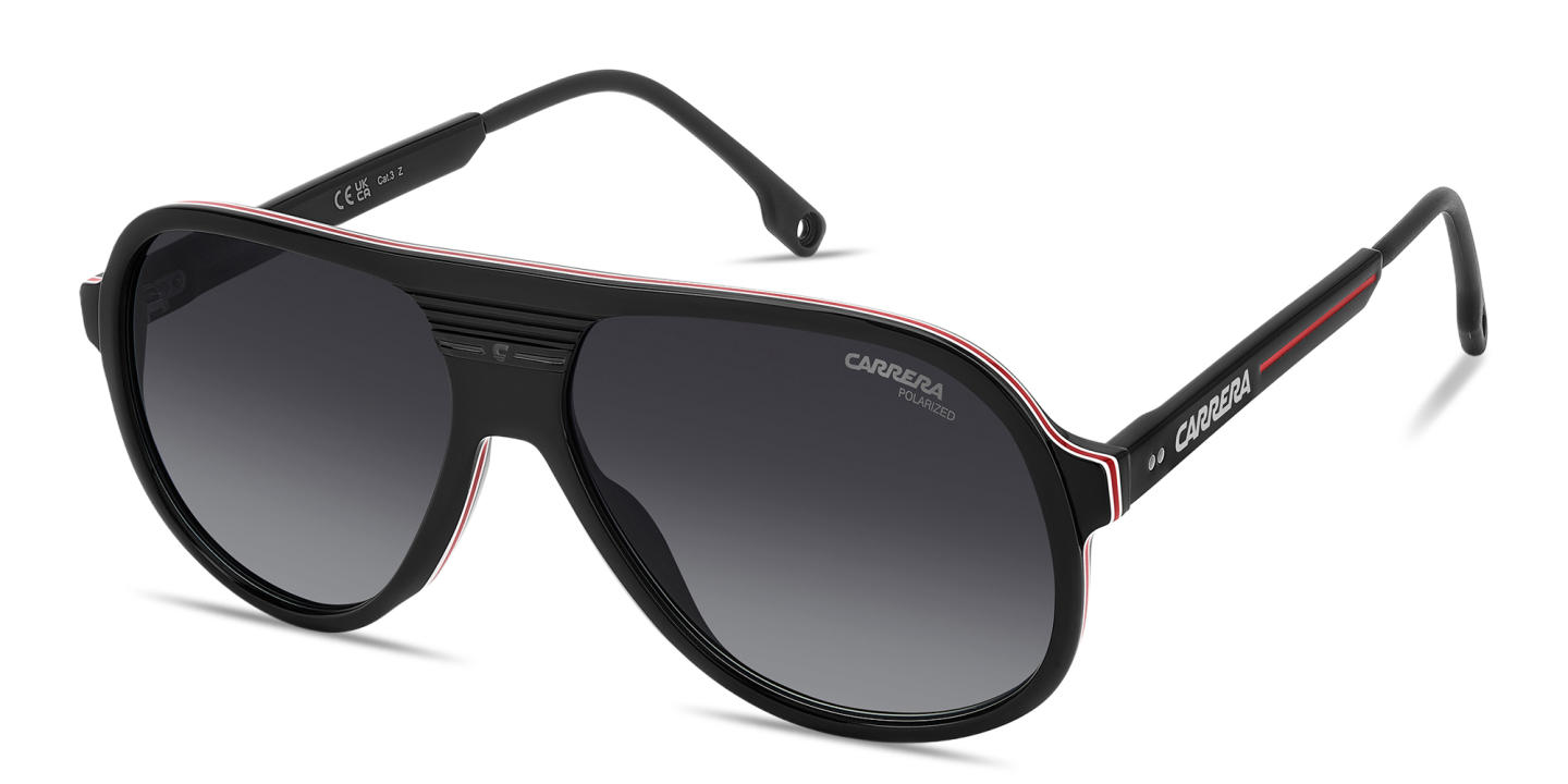 Carrera Logo Signature Pilot Sunglasses in Black – Product Photo 1