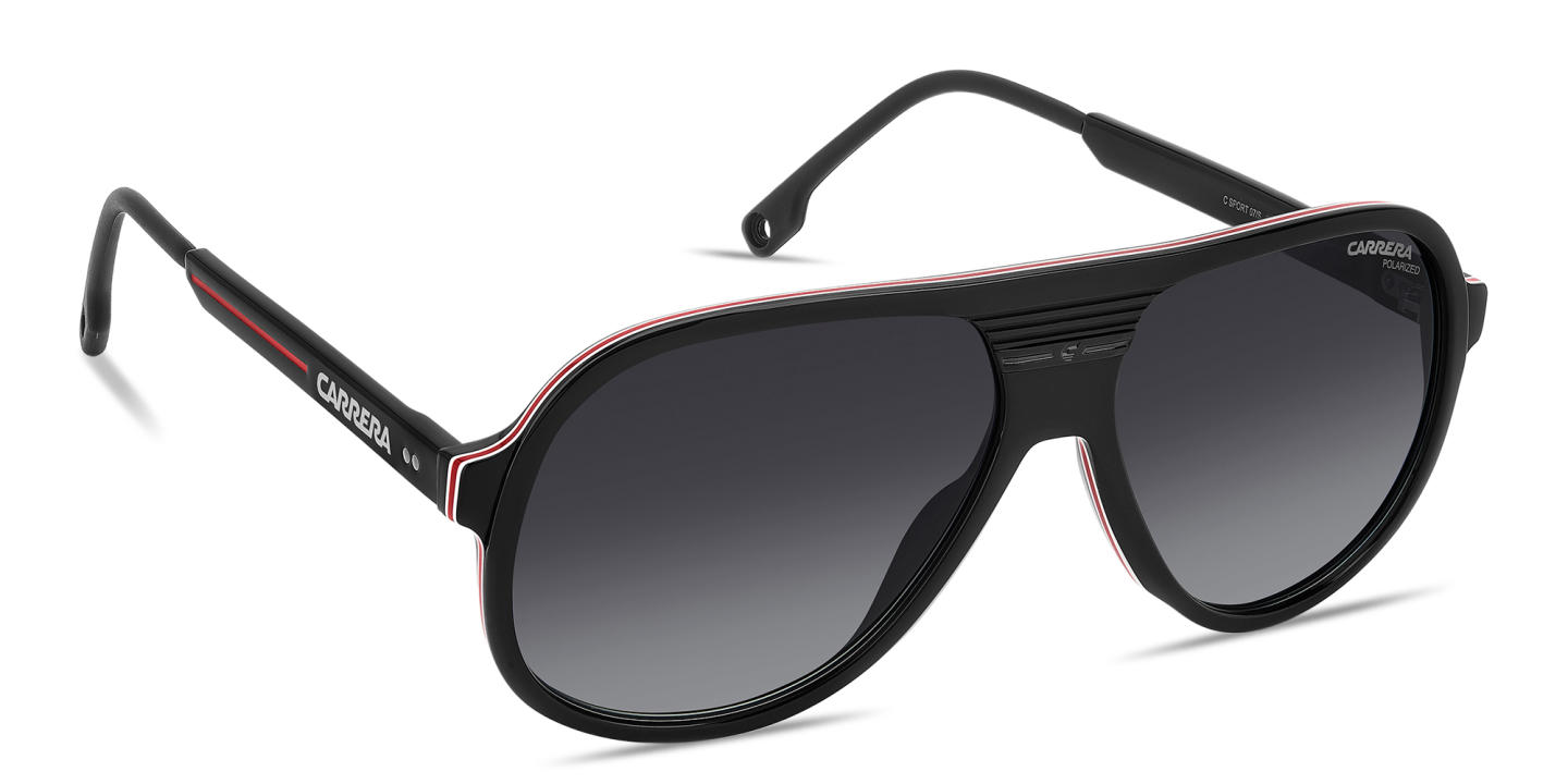 Carrera Logo Signature Pilot Sunglasses in Black – Product Photo 2