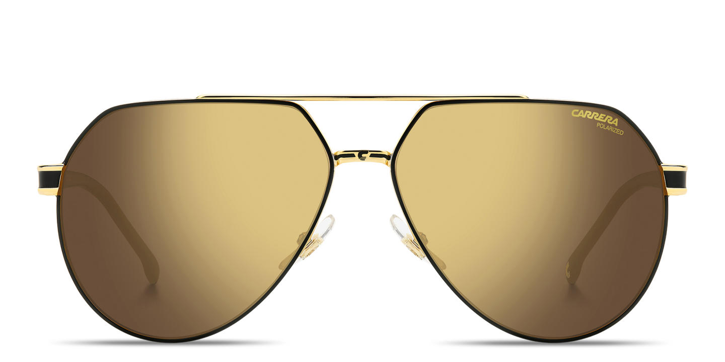 Shop Carrera Logo Signature Pilot Sunglasses in Gold Black online.