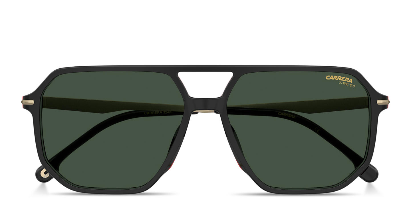 Carrera Engraved Logo Irregular Sunglasses in Black – Product Photo 0