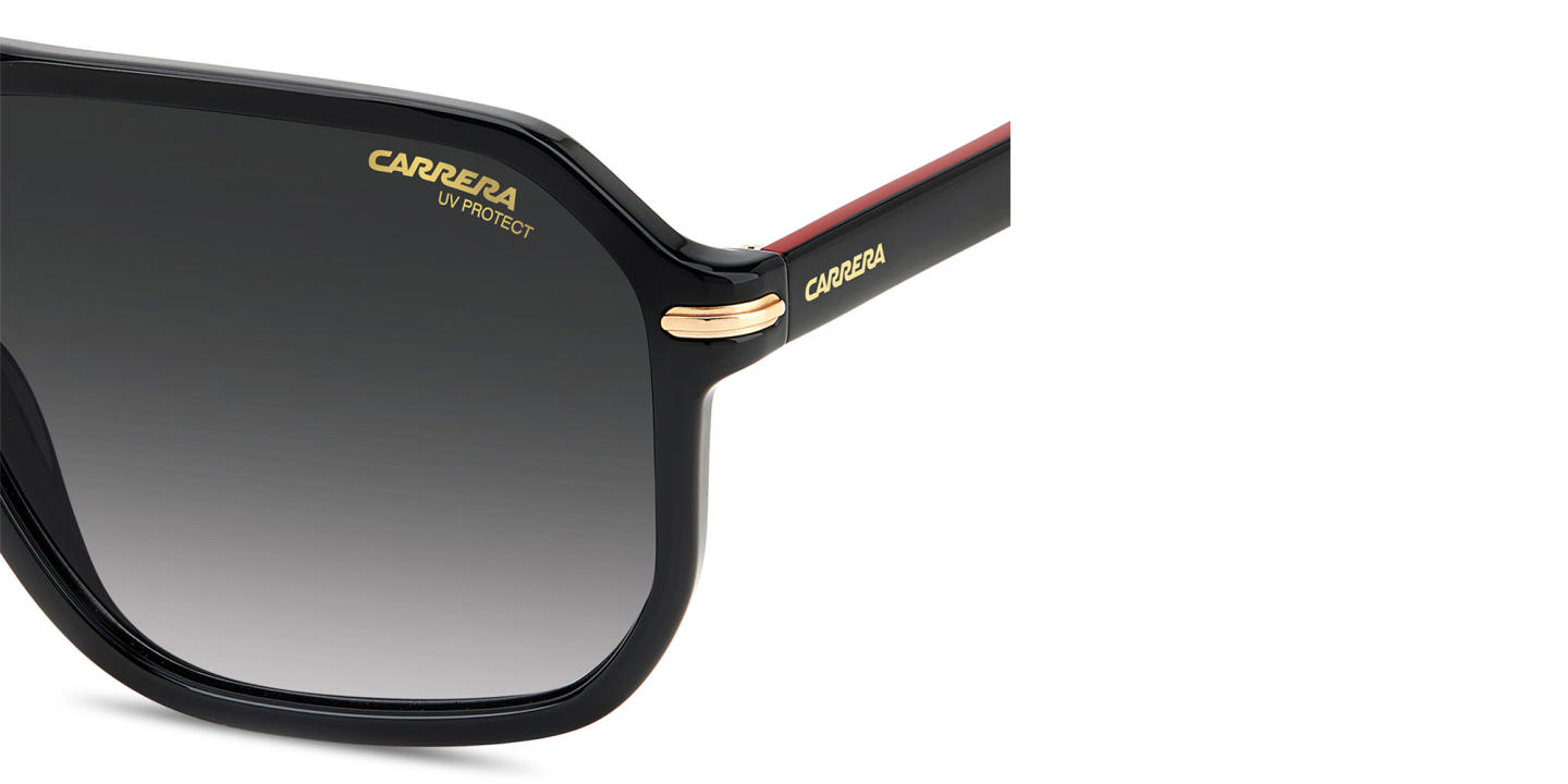 Shop Carrera Logo Lettering Rectangle Sunglasses in Black online.