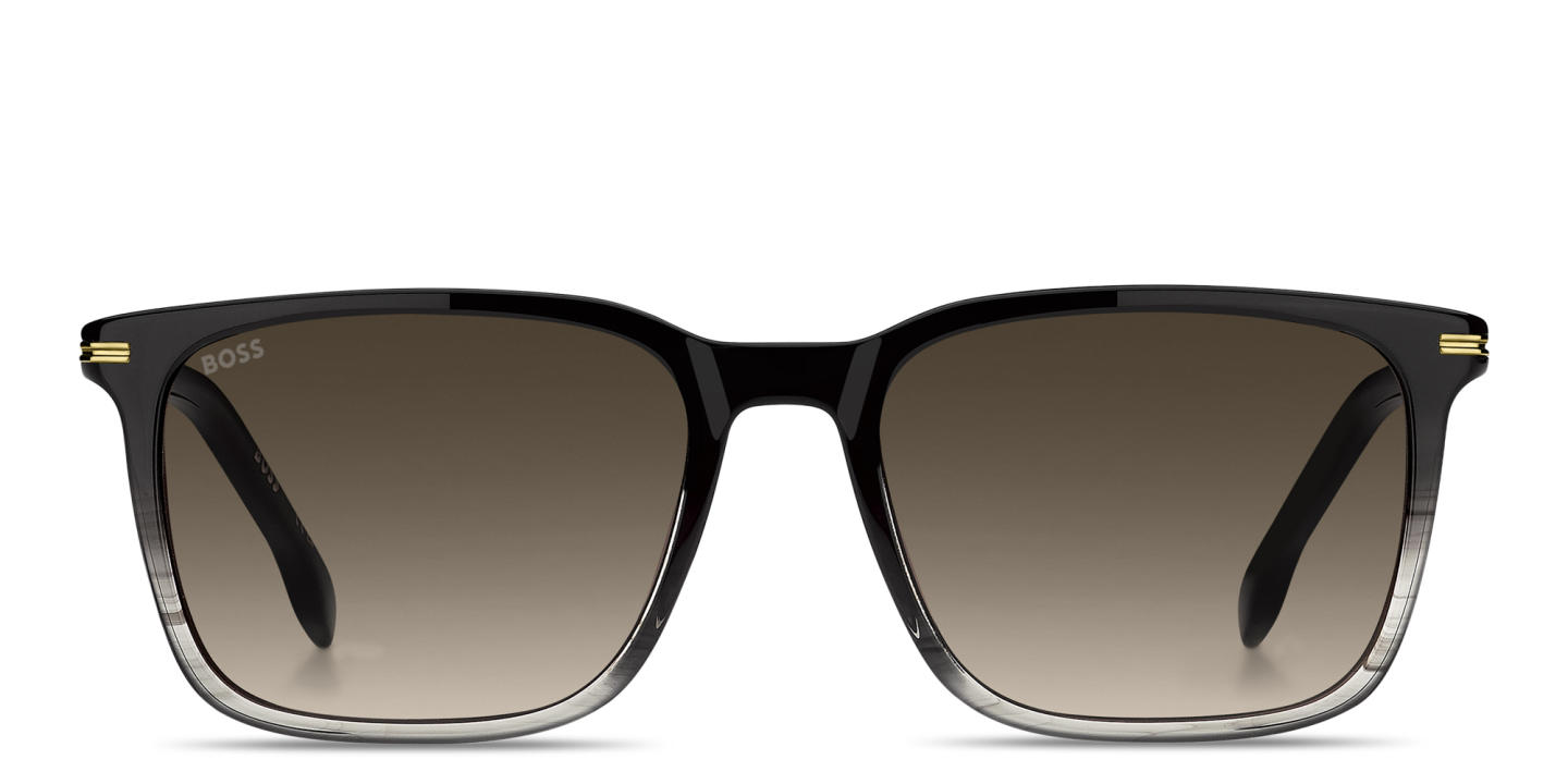 Shop Hugo Boss Logo Signature Rectangle Sunglasses in Black online.