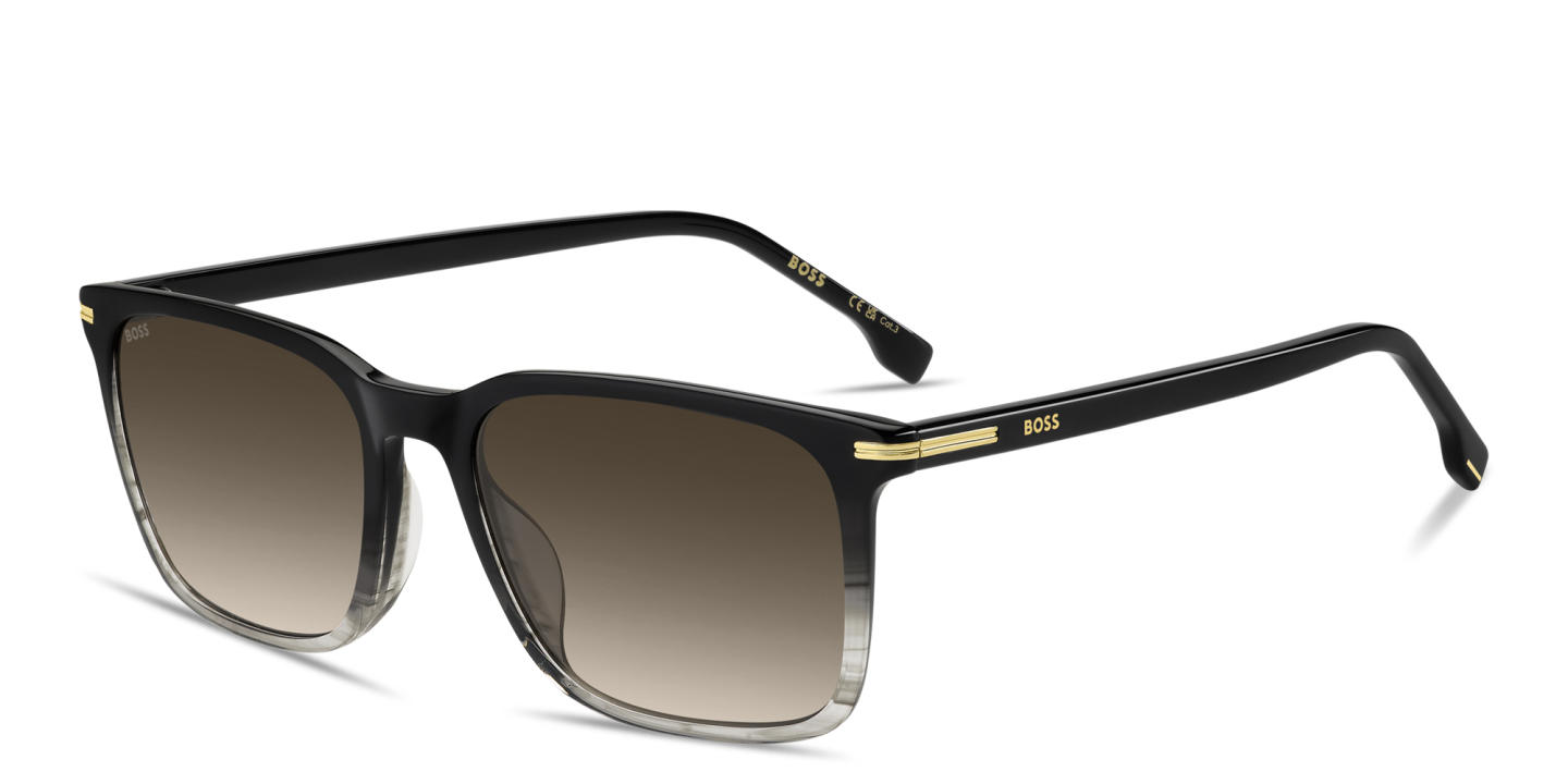 Hugo Boss Logo Signature Rectangle Sunglasses in Black – Product Photo 1