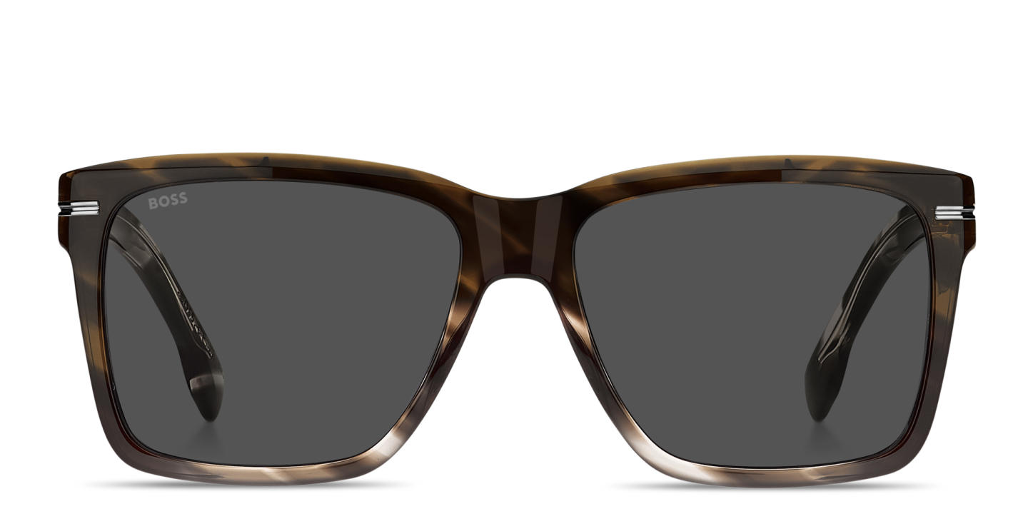 Hugo Boss Logo Signature Rectangle Sunglasses in Brown – Product Photo 0