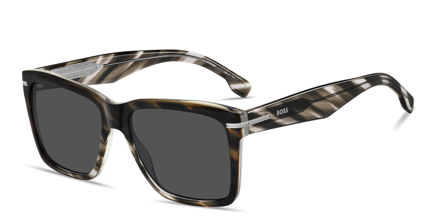 Hugo Boss Logo Signature Rectangle Sunglasses in Brown – Product Photo 1