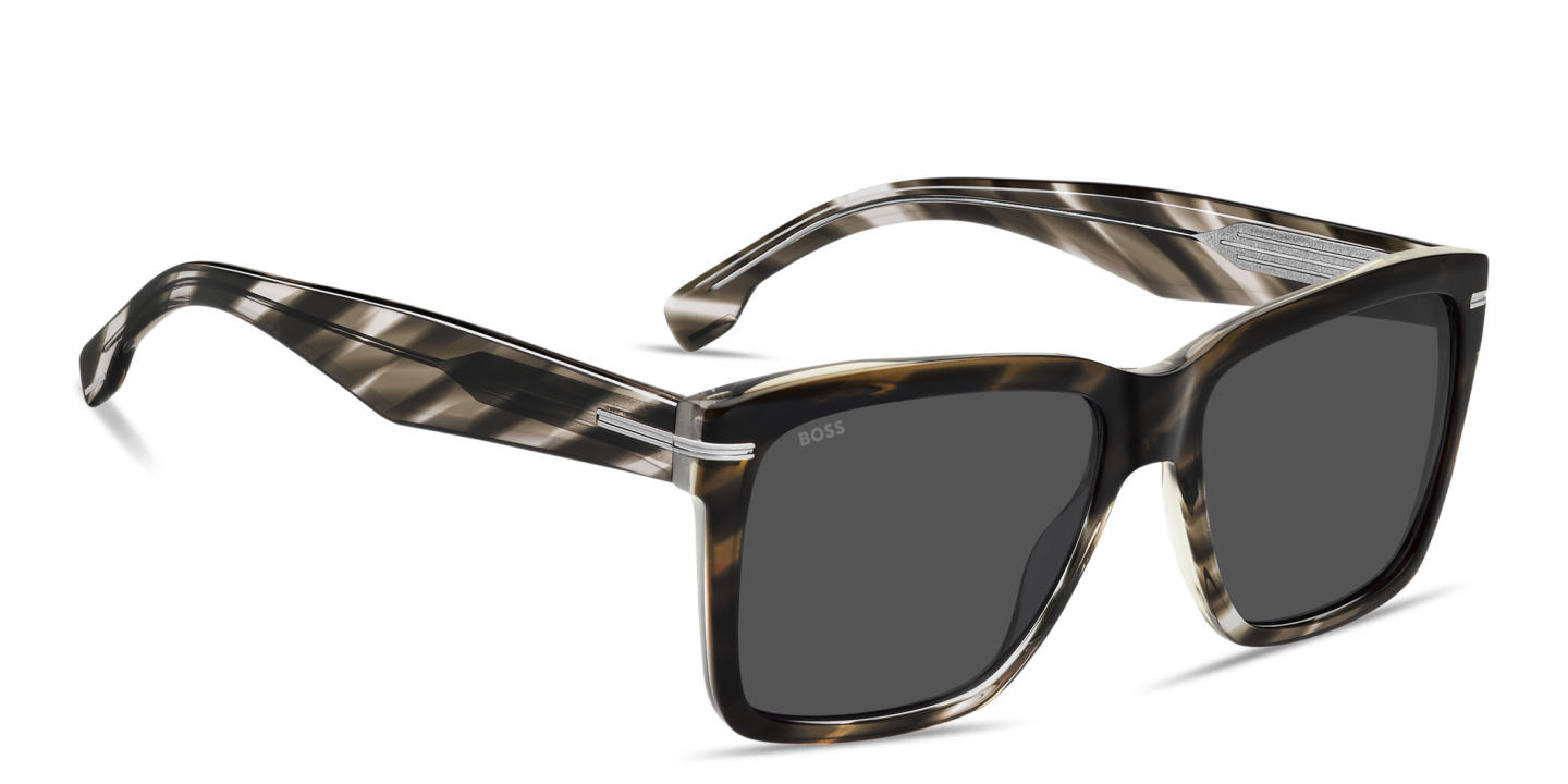 Hugo Boss Logo Signature Rectangle Sunglasses in Brown – Product Photo 2