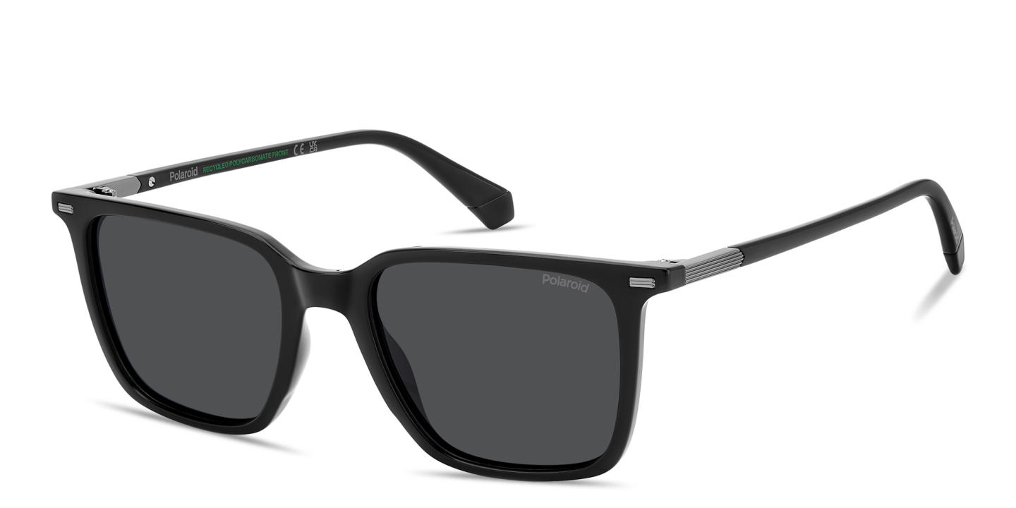 Polaroid Logo Signature Square Sunglasses in Black – Product Photo 1