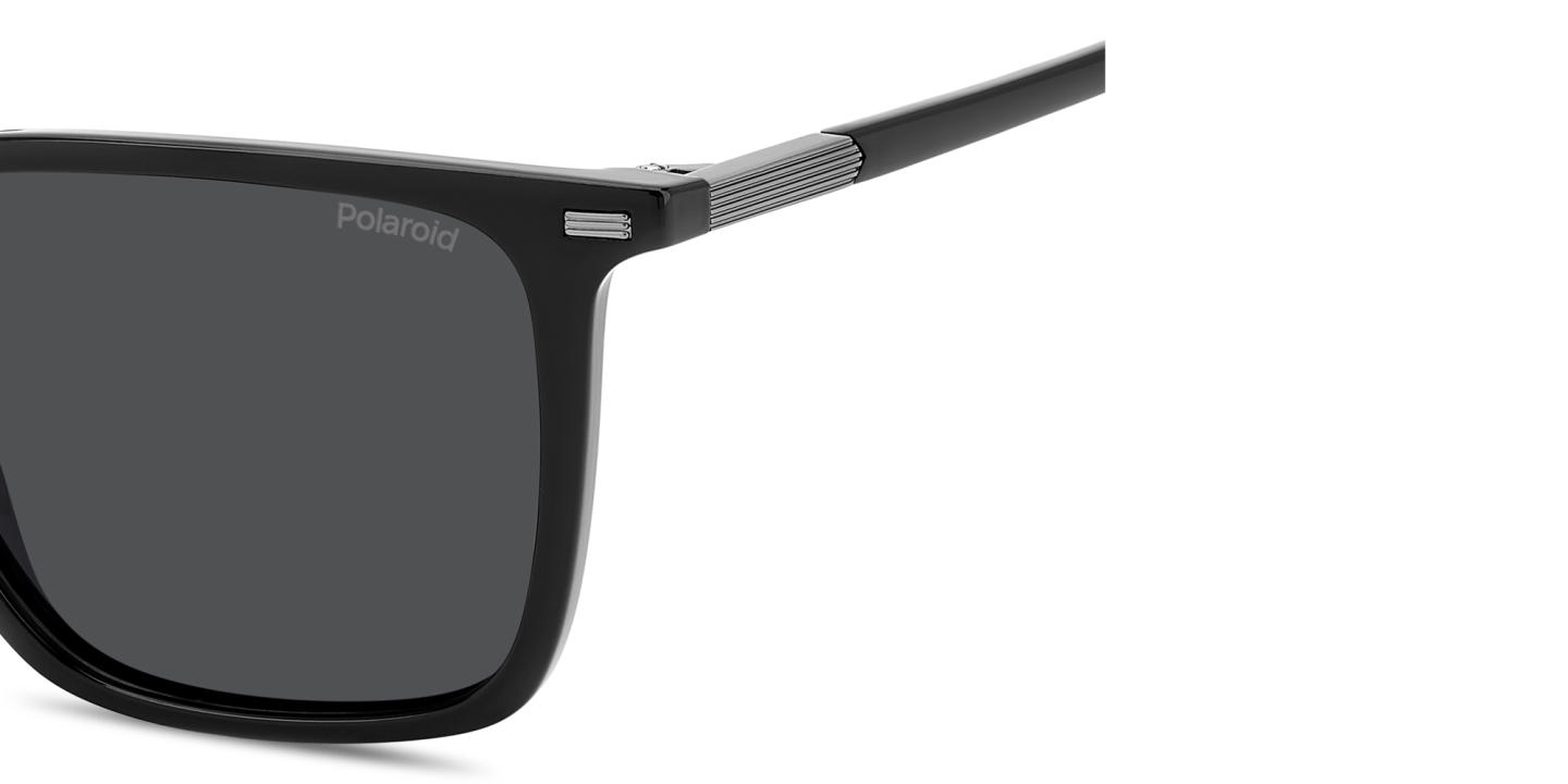Polaroid Logo Signature Square Sunglasses in Black – Product Photo 3