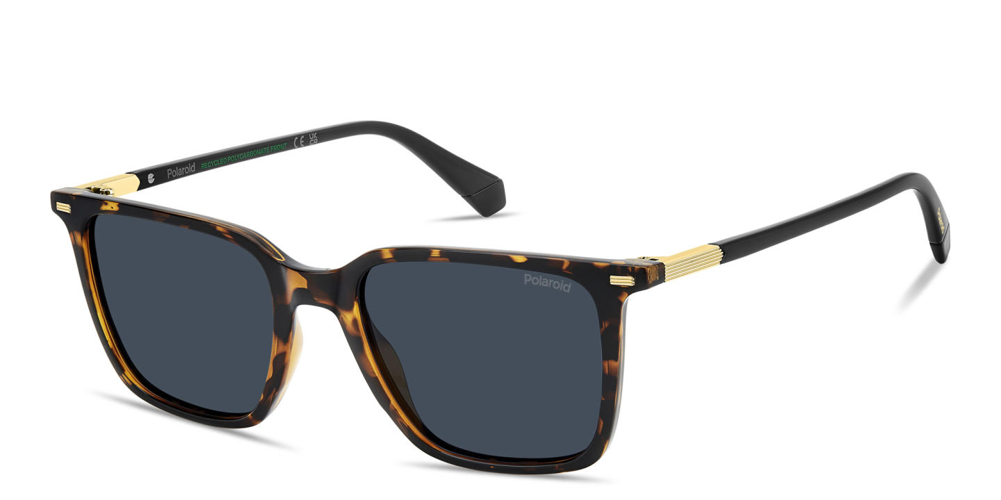 Polaroid Logo Signature Square Sunglasses in Havana – Product Photo 1