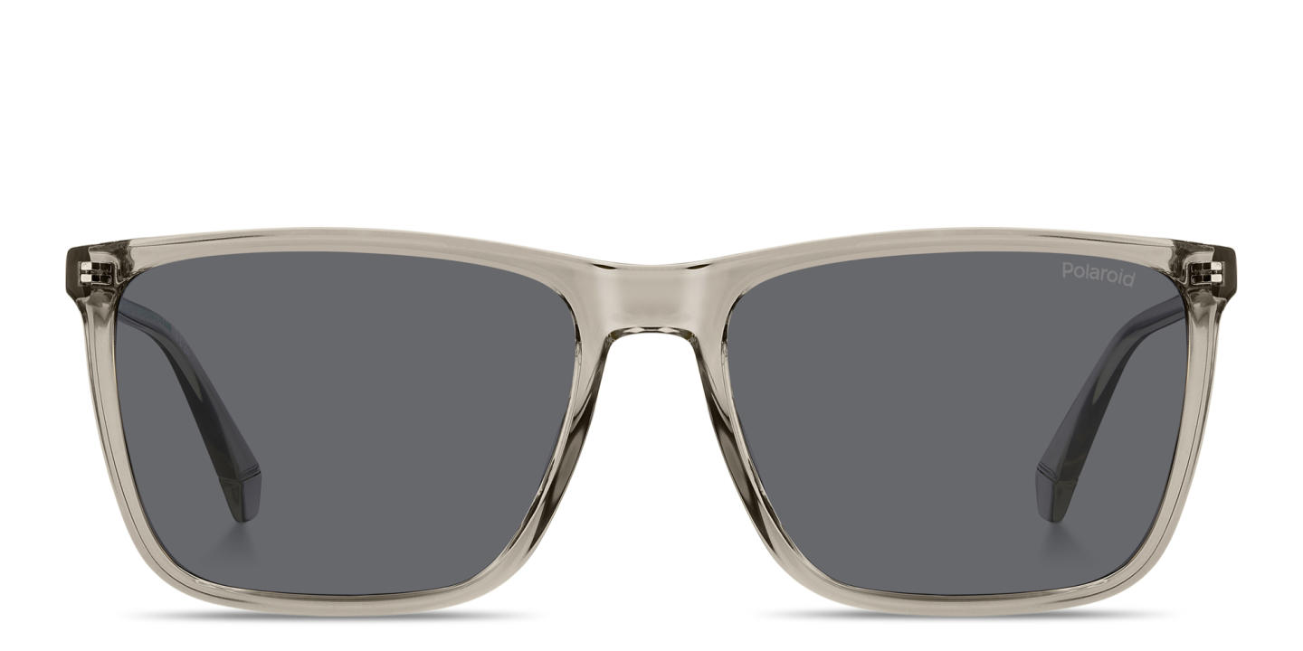 Polaroid Logo Signature Rectangle Sunglasses in Beige – Product Photo 0