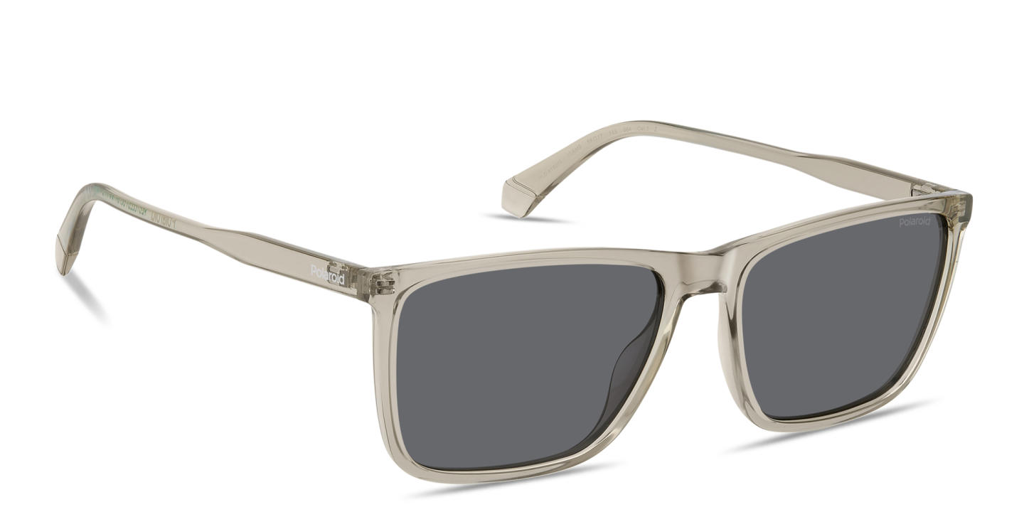 Polaroid Logo Signature Rectangle Sunglasses in Beige – Product Photo 2