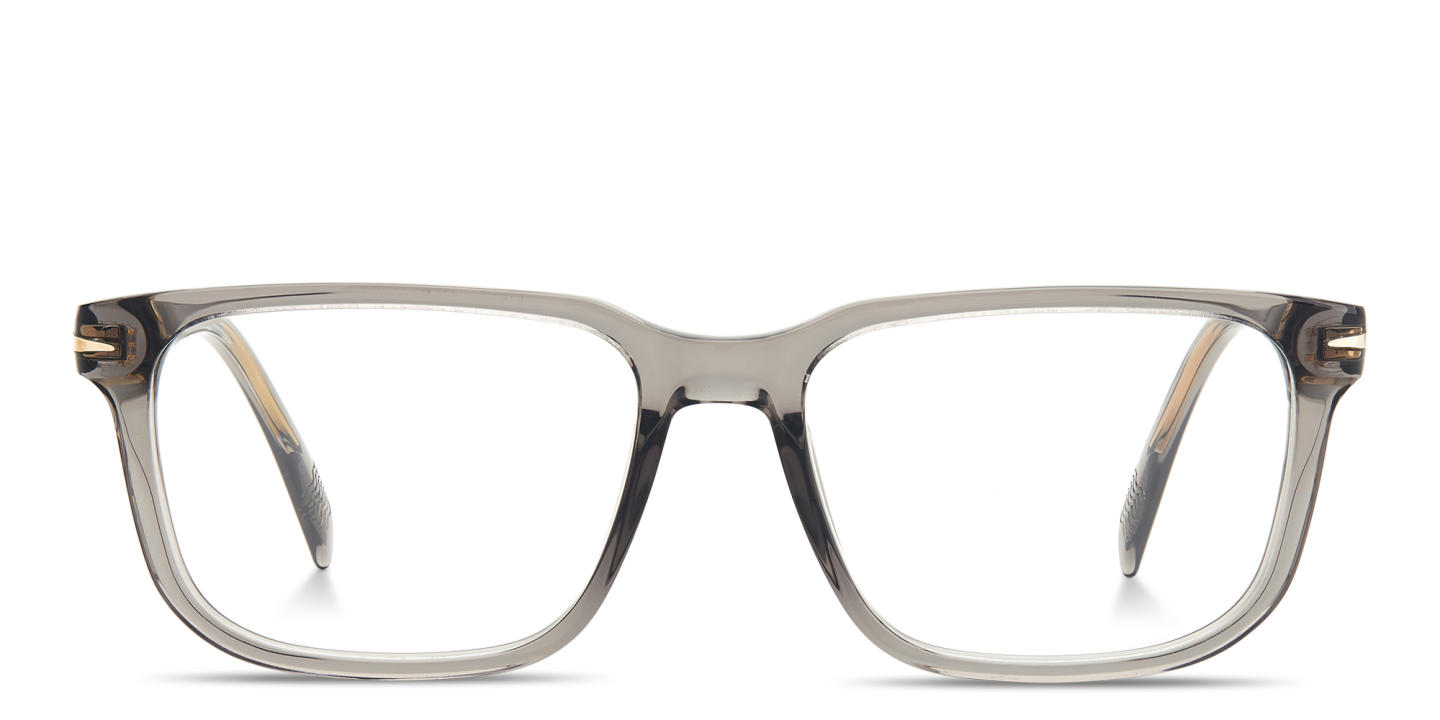 Shop DAVID BECKHAM Talisman Rectangle Eyeglasses in Grey online.