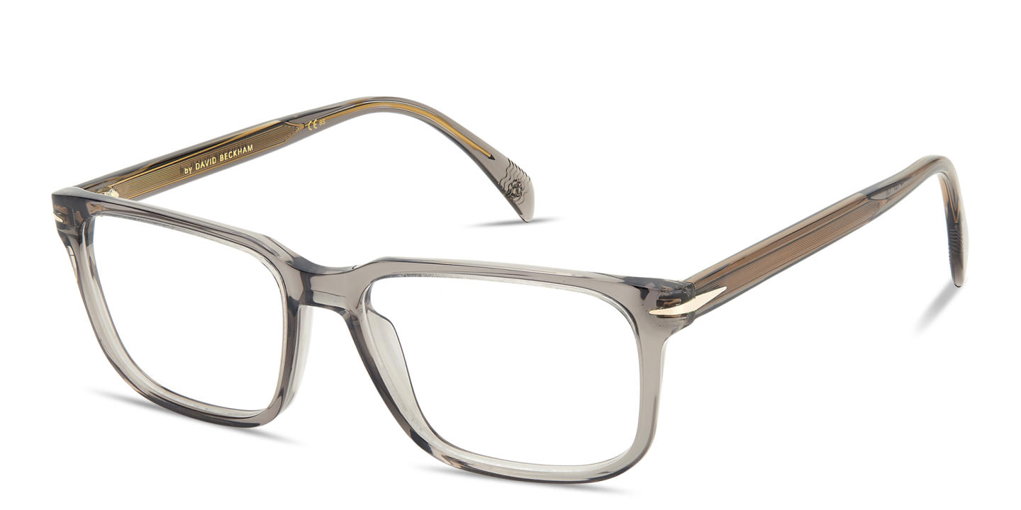 Shop DAVID BECKHAM Talisman Rectangle Eyeglasses in Grey online.