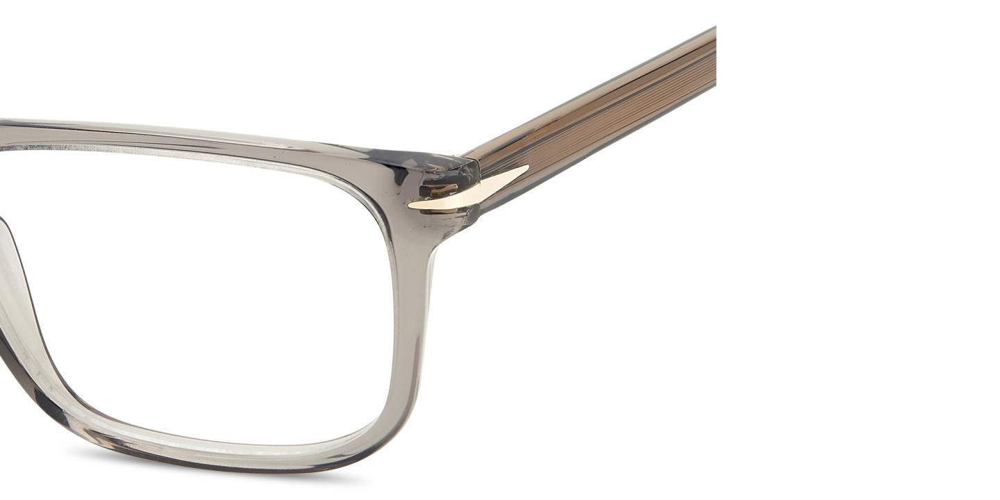 Shop DAVID BECKHAM Talisman Rectangle Eyeglasses in Grey online.