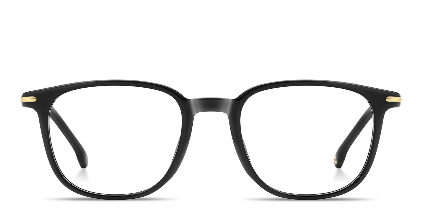 Shop Carrera Logo Signature Rectangle Eyeglasses in Black Ruthenium online.