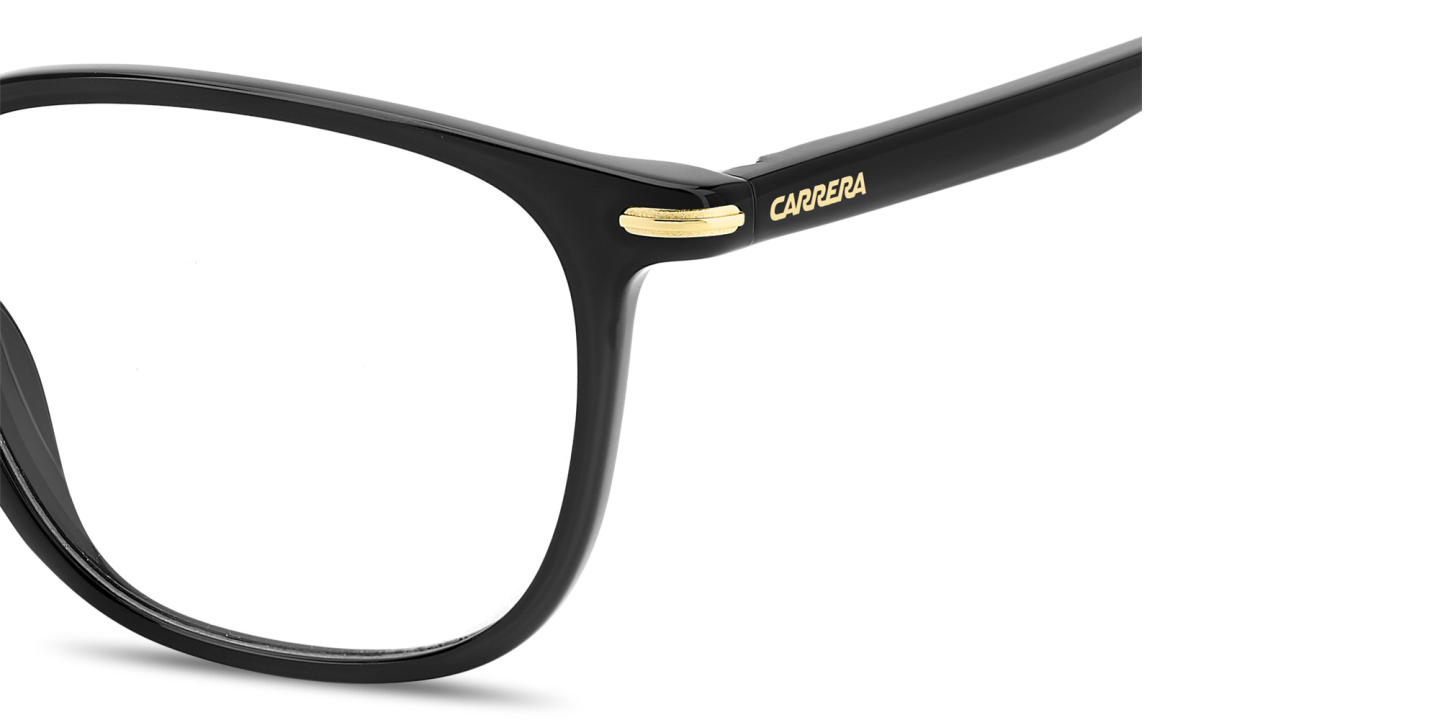 Shop Carrera Logo Signature Rectangle Eyeglasses in Black Ruthenium online.