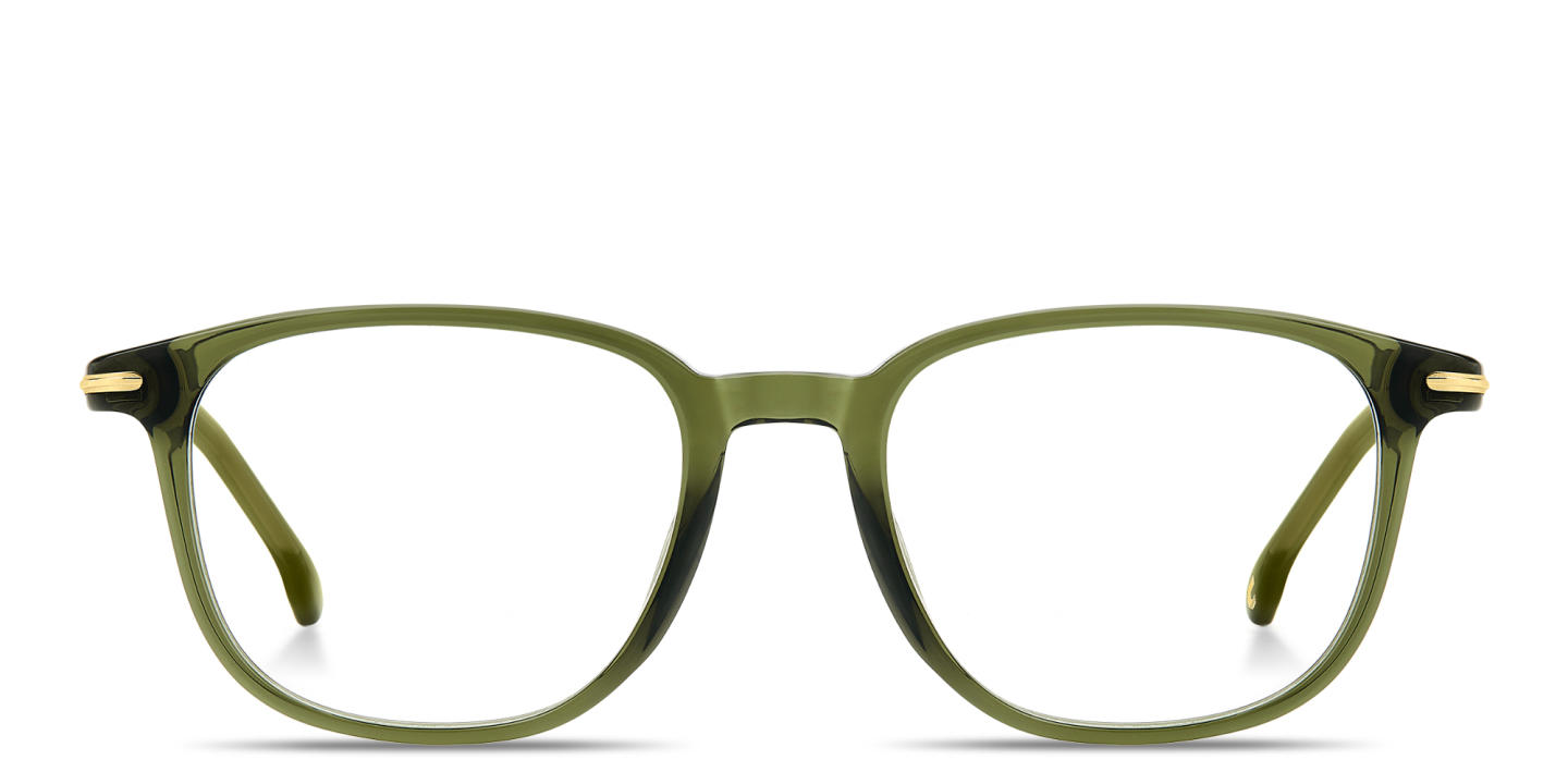 Shop Carrera Logo Signature Rectangle Eyeglasses in Military Green online.